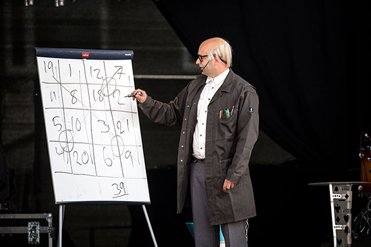 Claes Danell som Uppfinnar-Edvard på Kirunafestivalen 2017.